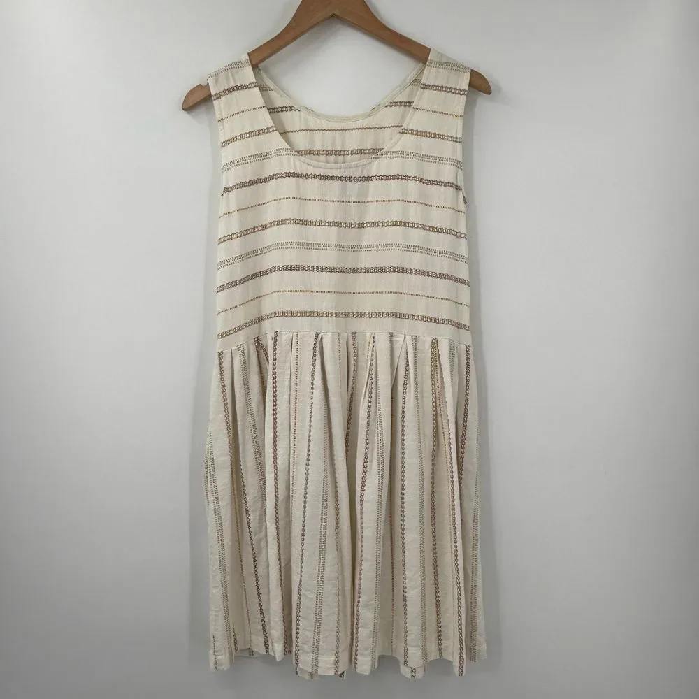 Ace & Jig Daisy 100% Sleeveless Drop Waist Stripe Mini Dress in Ambrosia | XS - Picture 4 of 8